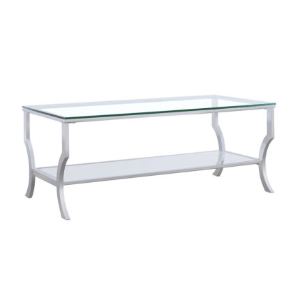 Saide Rectangular Glass Top Coffee Table Chrome product image