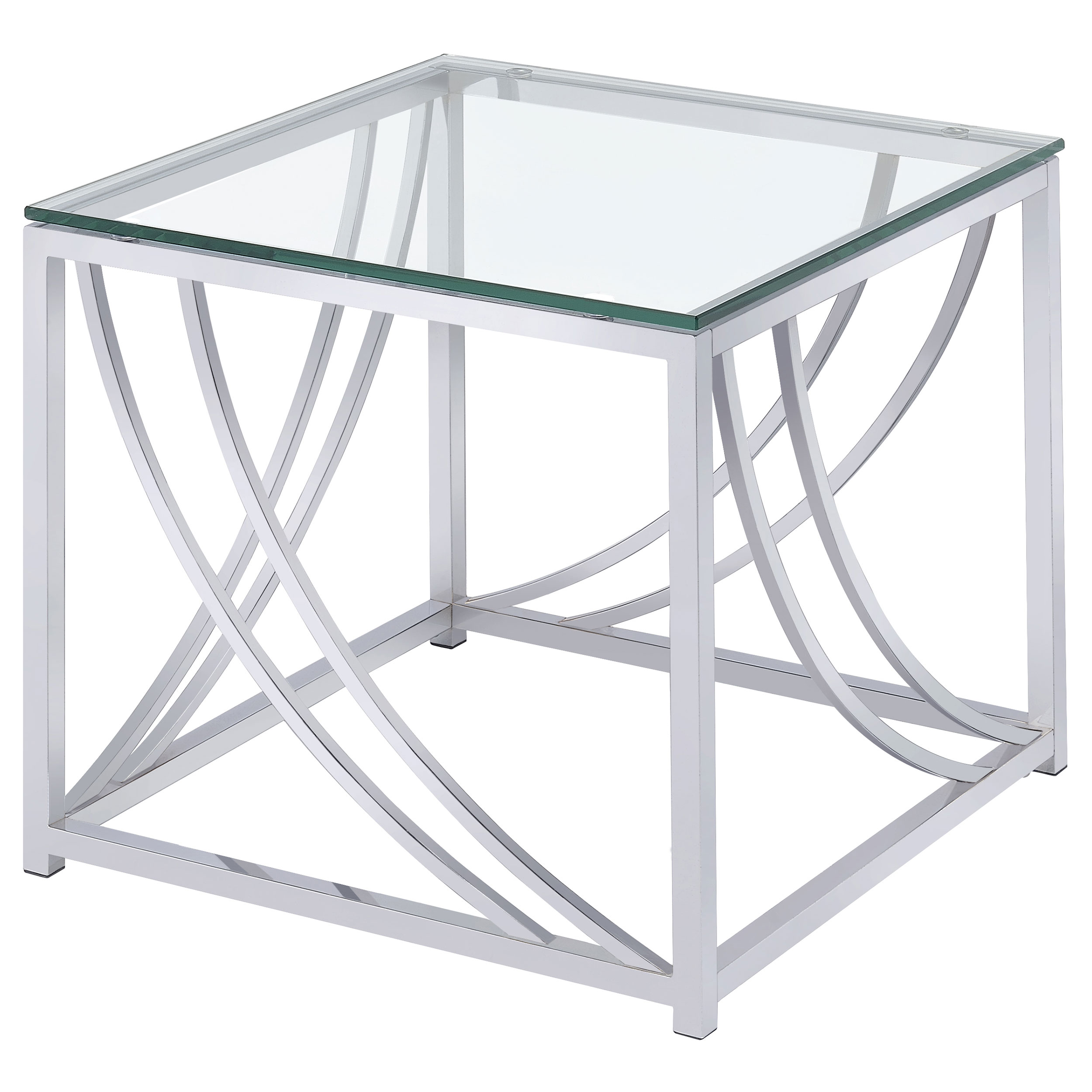Lille Square Glass Top Side End Table Chrome Lille Square Glass Top Side End Table Chrome product image