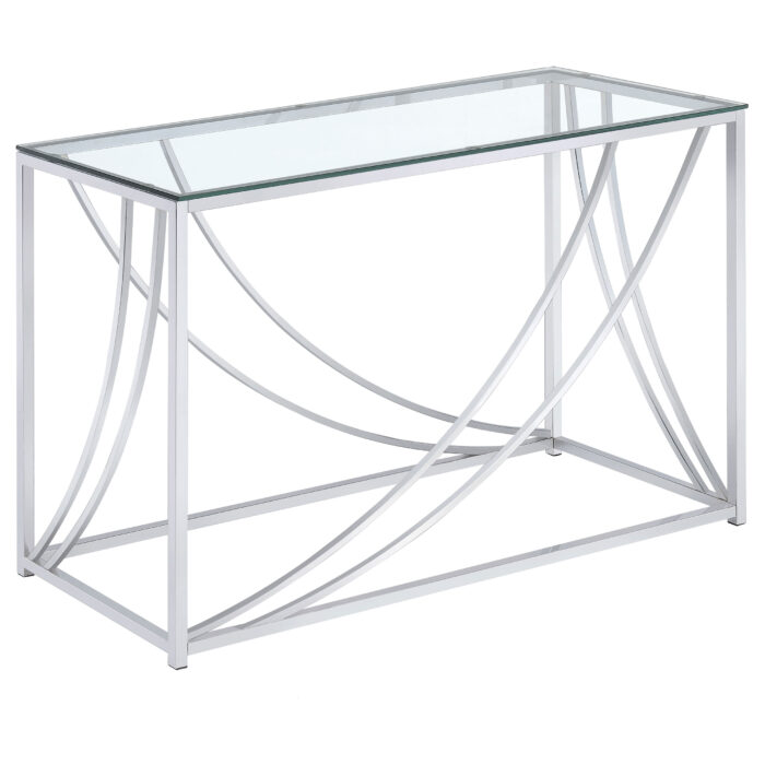 Lille Glass Top Entryway Console Table Accents Chrome product image