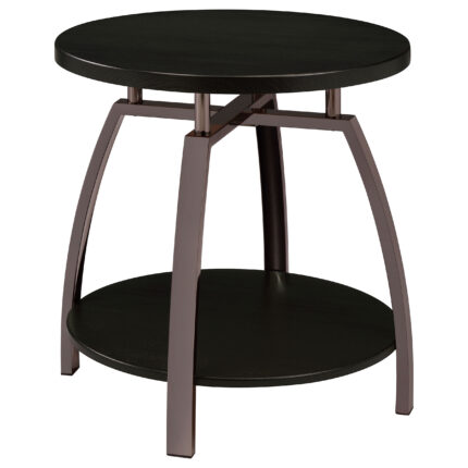 Dacre Round Engineered Wood Top Side End Table Dark Charcoal product image