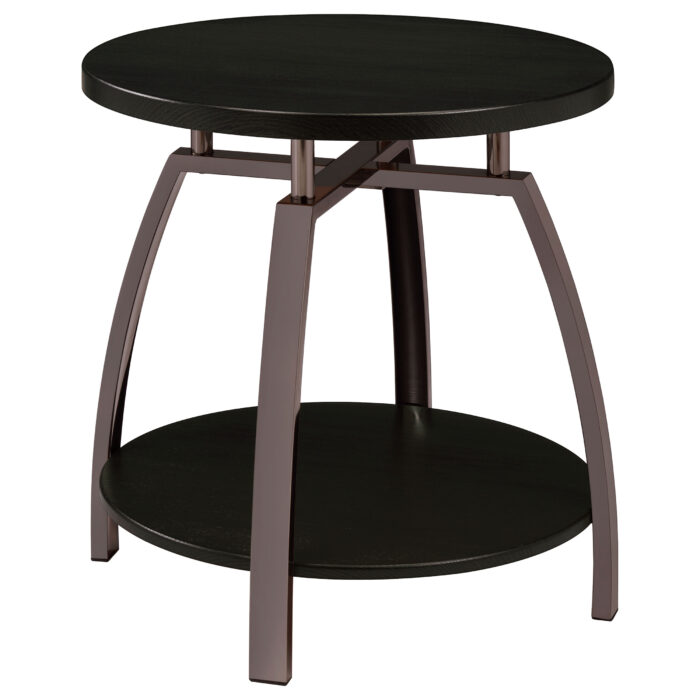 Dacre Round Engineered Wood Top Side End Table Dark Charcoal product image