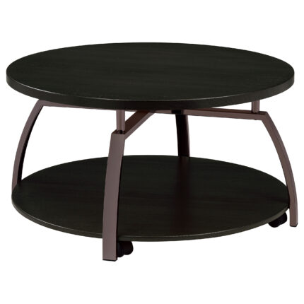 Dacre Round Engineered Wood Top Coffee Table Dark Charcoal product image