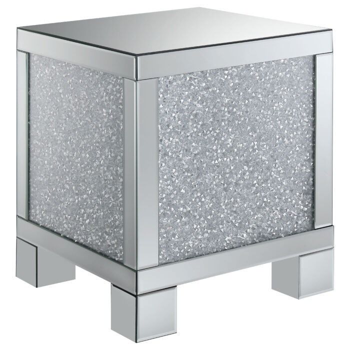 Gillian Rectangular Mirrored Acrylic Side End Table Silver product image