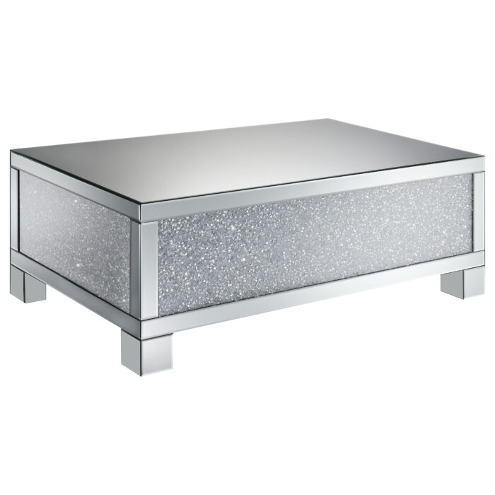 Gillian Rectangular Mirrored Acrylic Coffee Table Silver product image