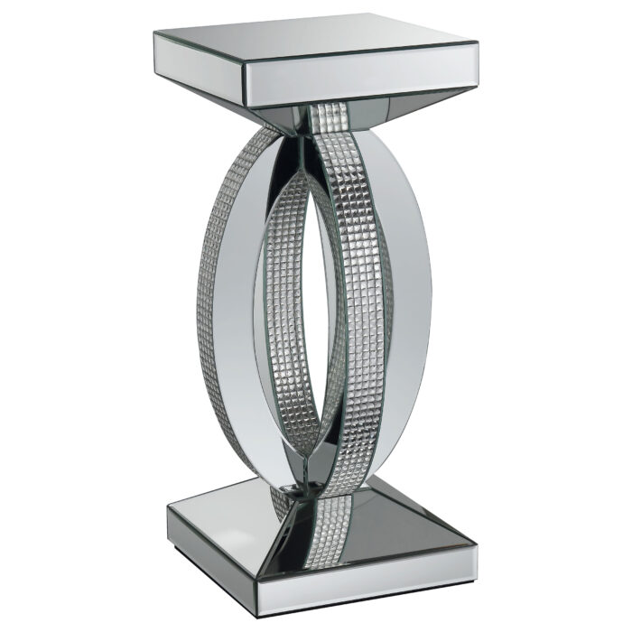 Amalia Square Mirrored Acrylic Crystal Side End Table Silver product image