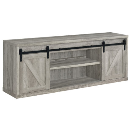 Brockton 2-door Engineered Wood 71-inch TV Stand Grey Driftwood product image