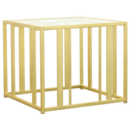 Adri Rectangular Glass Top Side End Table Matte Brass product image