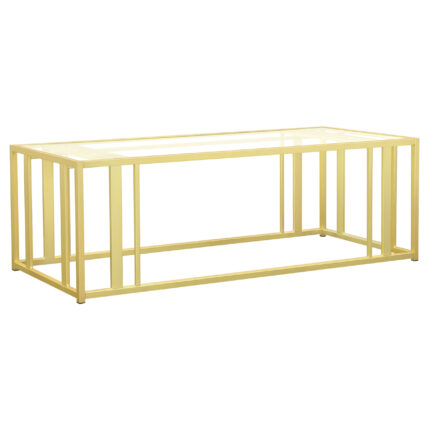 Adri Rectangular Glass Top Coffee Table Matte Brass product image