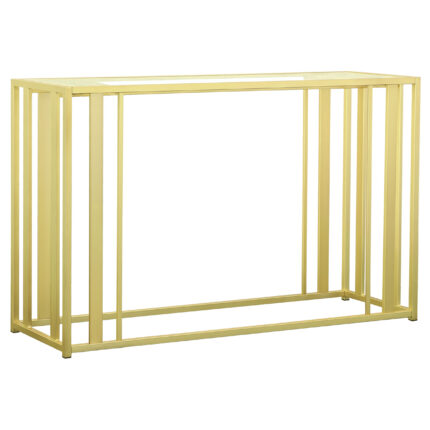 Adri Glass Top Entryway Console Table Matte Brass product image