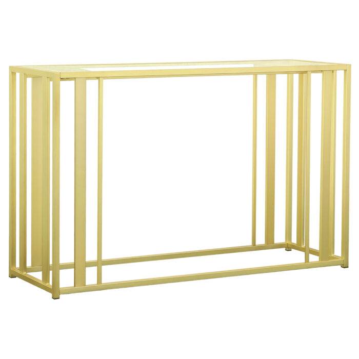 Adri Glass Top Entryway Console Table Matte Brass product image
