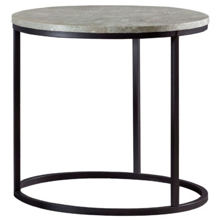 Lainey Round Faux Marble Side End Table Grey product image