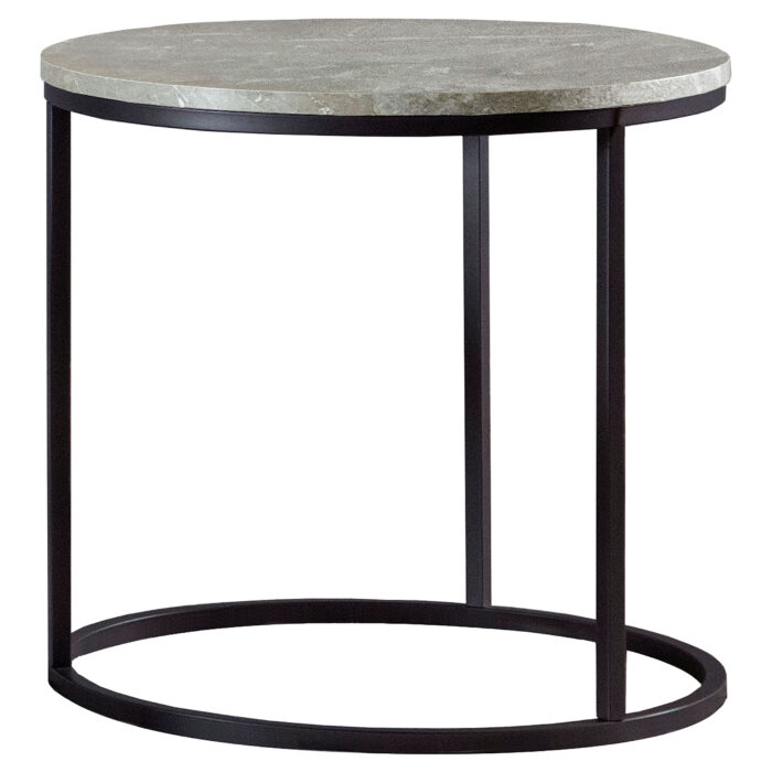 Lainey Round Faux Marble Side End Table Grey product image