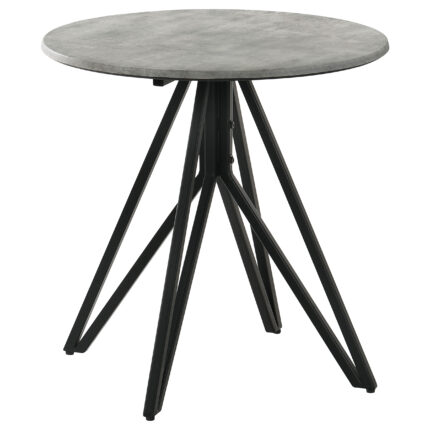 Hadi Round SmartTop Side End Table Cement and Gunmetal product image