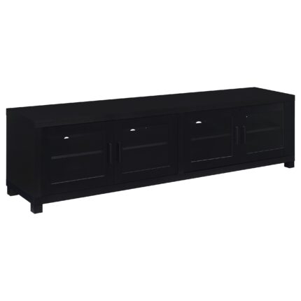 Jupiter 4-door Engineered Wood 79-inch TV Stand Black product image