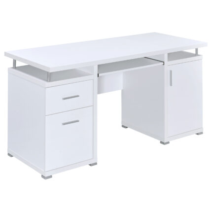Tracy 55-inch 2-drawer Office Computer Desk White product image