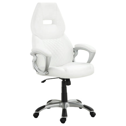 Bruce Upholstered Adjustable Home Office Desk Chair White product image
