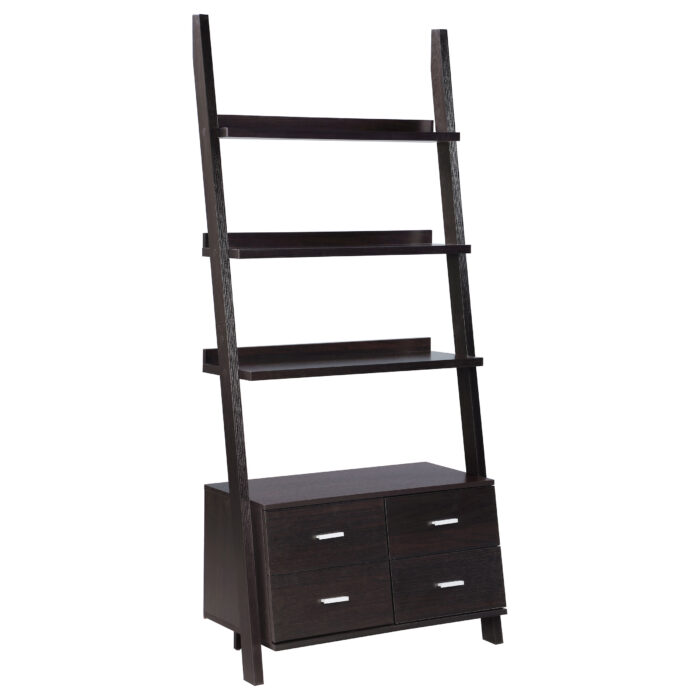 Colella 72-inch 5-shelf Storage Ladder Bookshelf Cappuccino product image