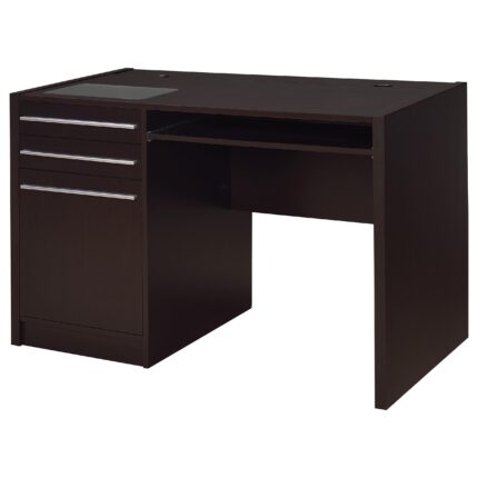 Halston 47-inch 2-drawer Office Desk with Cabinet Cappuccino product image