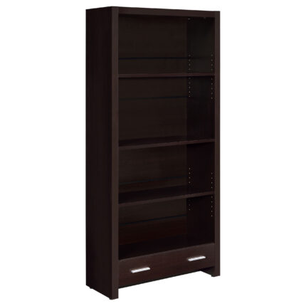 Skylar 71-inch 5-shelf Bookcase with Drawer Cappuccino product image