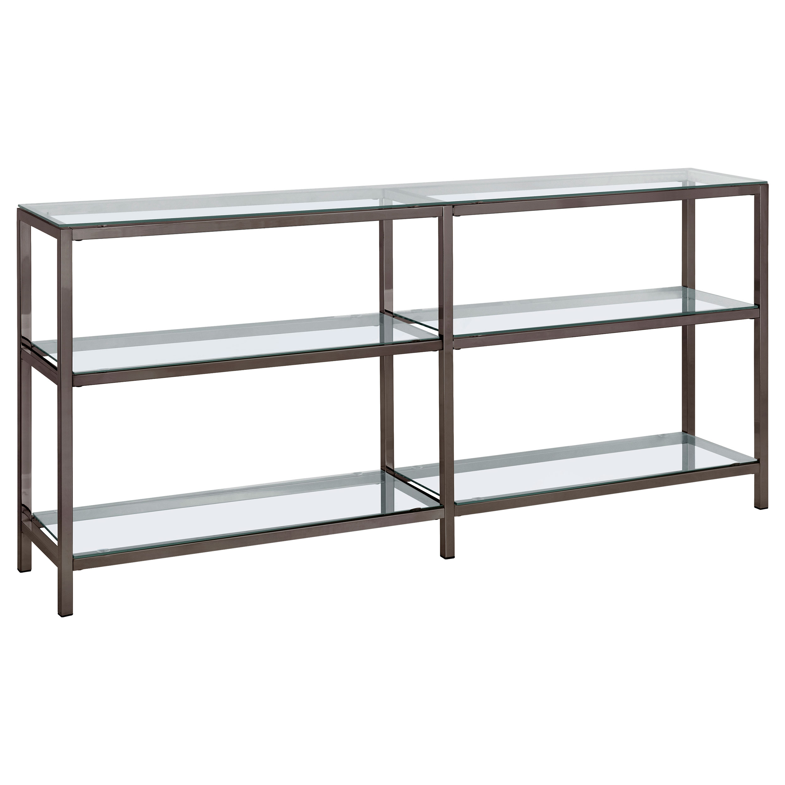 Kate 55-inch 4-shelf Console Bookcases Black Nickel Kate 55-inch 4-shelf Console Bookcases Black Nickel product image