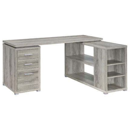 Yvette 60-inch 3-drawer L-Shape Computer Desk Grey Driftwood product image
