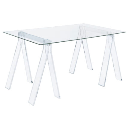 Amaturo 59-inch Glass Top Acrylic Writing Desk Clear product image