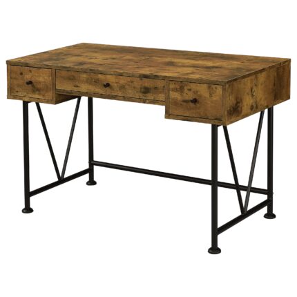Analiese 47-inch 3-drawer Writing Desk Rustic Nutmeg product image