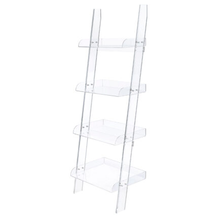 Amaturo 72-inch 4-shelf Acrylic Ladder Bookshelf Clear product image