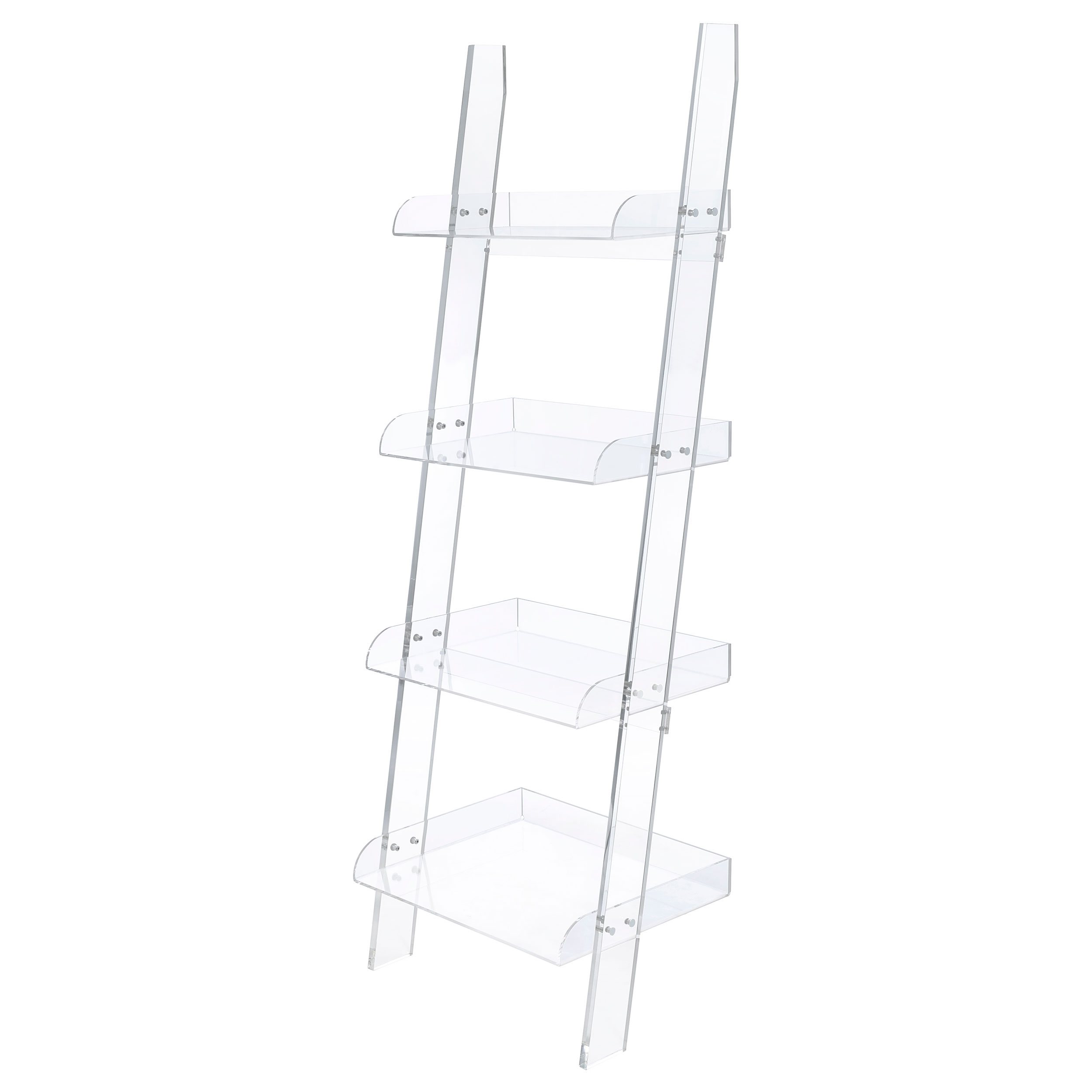 Amaturo 72-inch 4-shelf Acrylic Ladder Bookshelf Clear Amaturo 72-inch 4-shelf Acrylic Ladder Bookshelf Clear product image