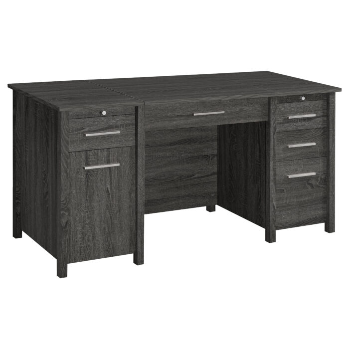Dylan 60-inch 4-drawer Lift Top Office Desk Weathered Grey product image