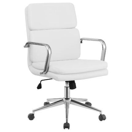 Ximena Upholstered Adjustable Mid Back Office Chair White product image