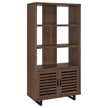 Maddox 71-inch 3-shelf Cabinet Bookcase Walnut product image
