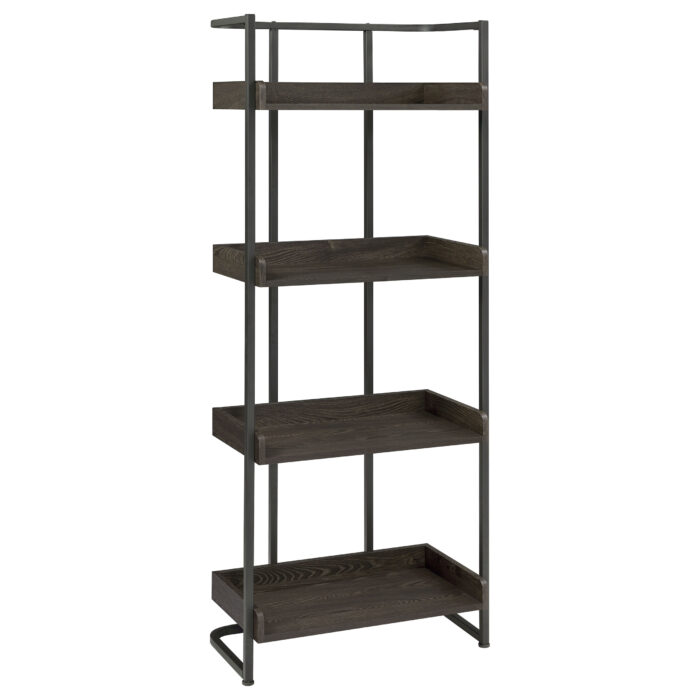 Ember 68-inch 4-shelf Bookshelf Dark Oak and Black product image