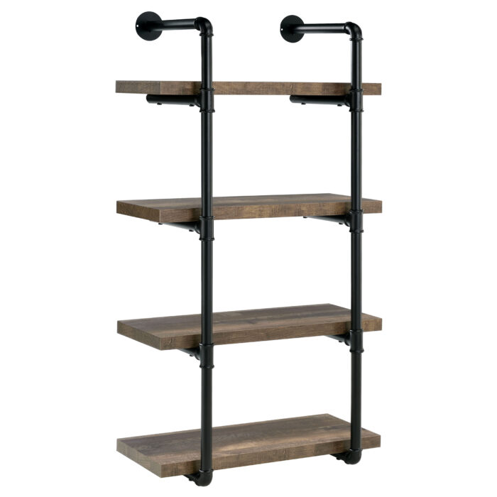 Elmcrest 24-inch 4-shelf Wall Bookshelf Rustic Oak product image