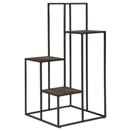 Rito 4-tier Multi-Display Shelf Rustic Brown and Black product image