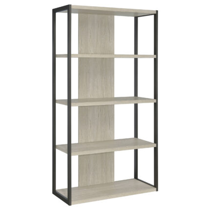 Loomis 72-inch 4-shelf Bookshelf Whitewashed Grey product image