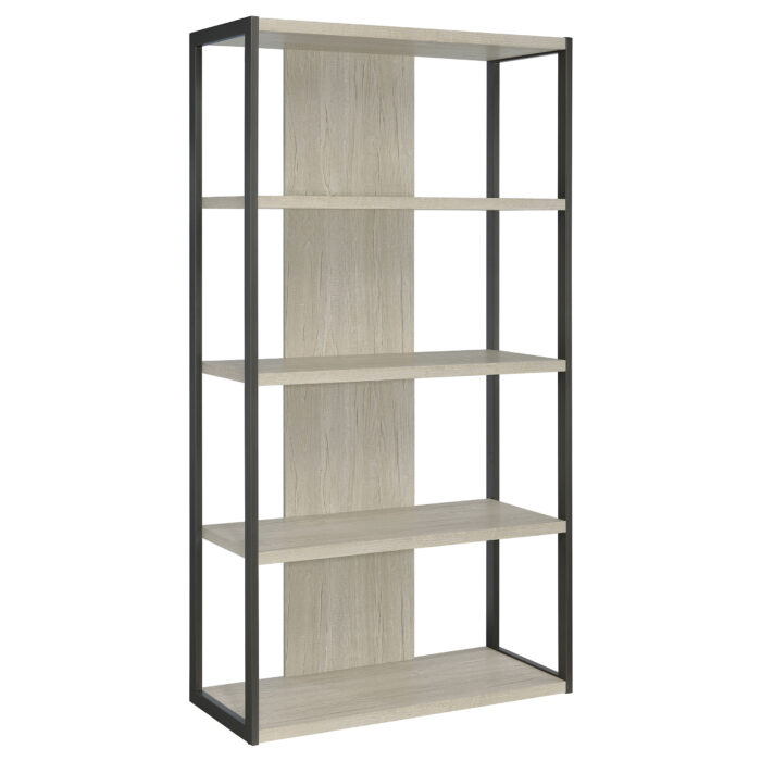Loomis 72-inch 4-shelf Bookshelf Whitewashed Grey product image