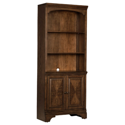 Hartshill 78-inch 3-shelf Cabinet Bookcase Burnished Oak product image