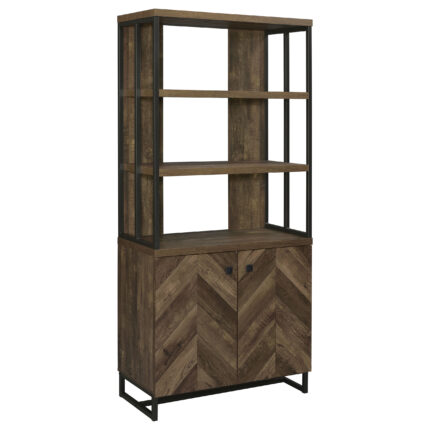 Millbrook 71-inch 2-door Storage Bookshelf Rustic Oak product image