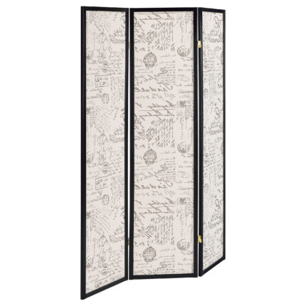 Felice 3-Panel Room Divider Folding Screen French Script product image