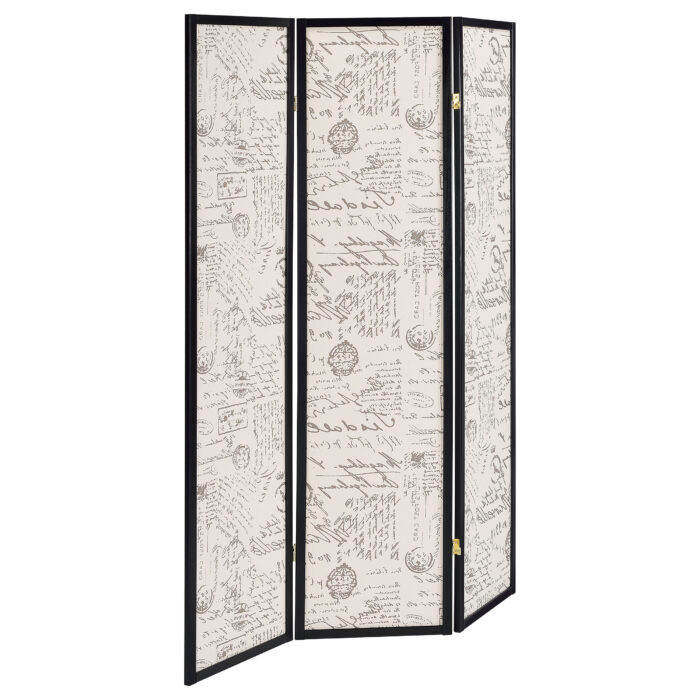Felice 3-Panel Room Divider Folding Screen French Script product image