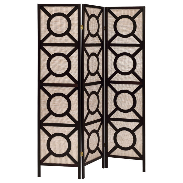 Vulcan 3 Panel Room Divider Folding Shoji Screen Cappuccino product image