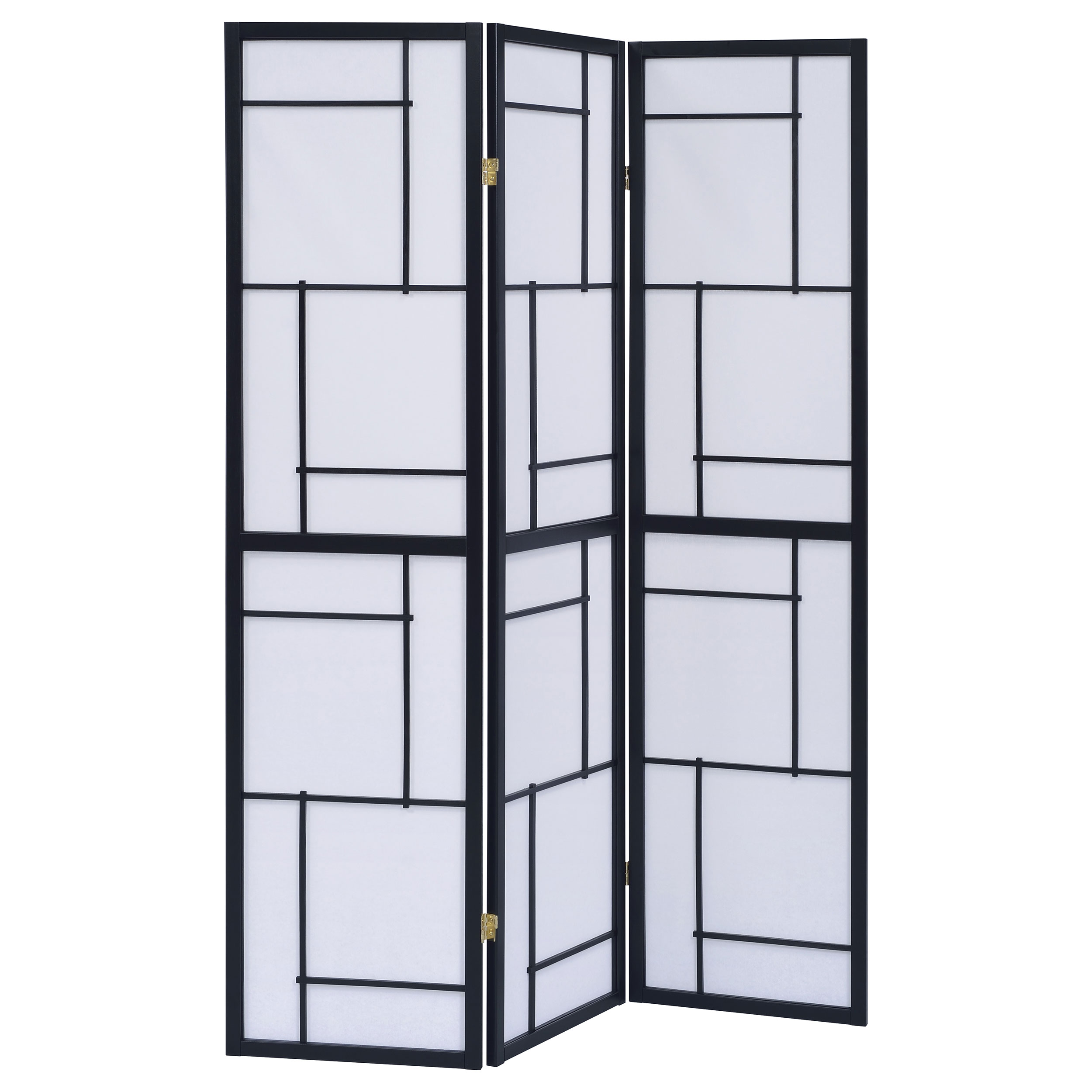 Damis 3-Panel Room Divider Folding Shoji Screen Black Damis 3-Panel Room Divider Folding Shoji Screen Black product image