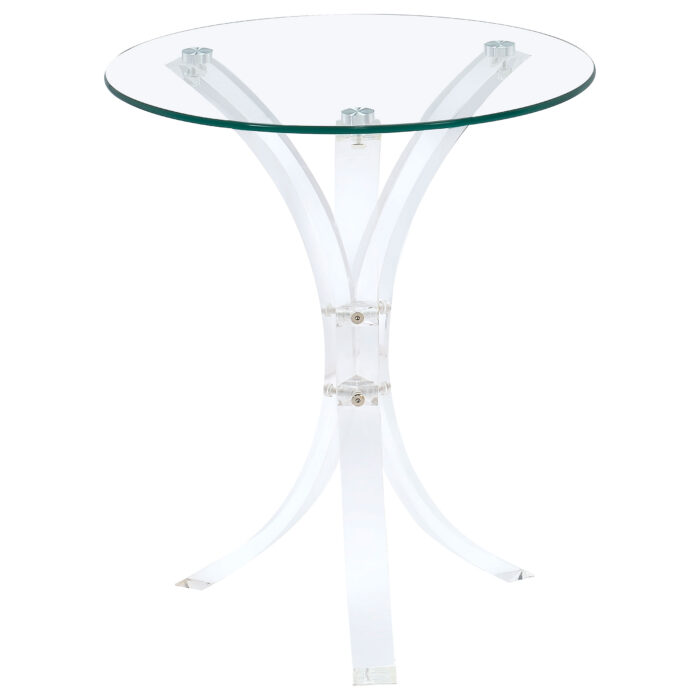 Laning Round Glass Top Acrylic Side Table Clear product image