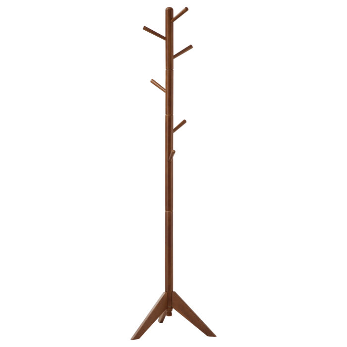 Devlin 6 Hook Freestanding Wood Coat Rack Hat Hanger Walnut product image