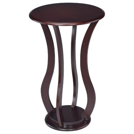 Elton Round Wood Top Accent Plant Stand Cherry product image