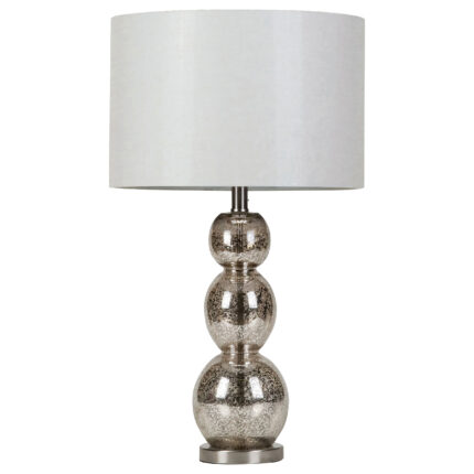 Mineta 27-inch Drum Shade Stacked Table Lamp Antique Silver product image