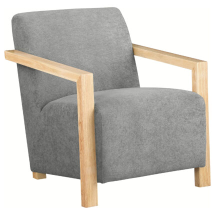 Diego Upholstered Accent Arm Chair with Wood Arms Grey product image