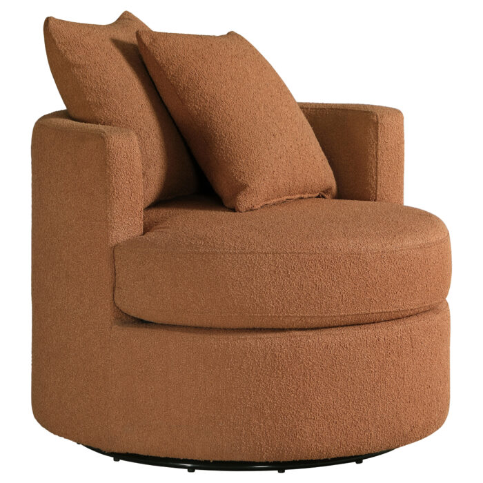 Debbie Upholstered Swivel Accent Chair Burnt Orange product image