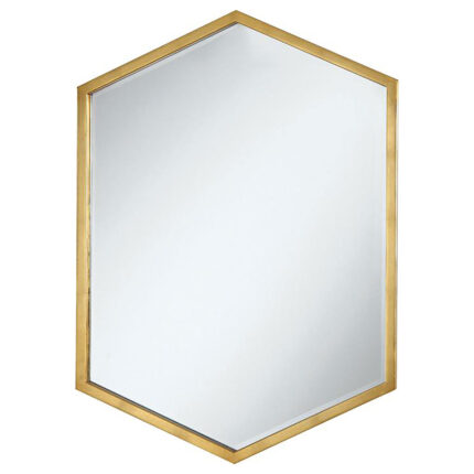 Bledel 24 x 34 Inch Hexagonal Wall Mirror Gold product image